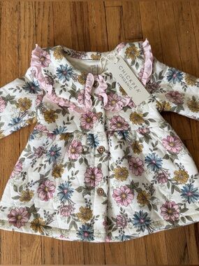 Organic Cotton Quilted Floral Jacket Dress, size 6-9mo